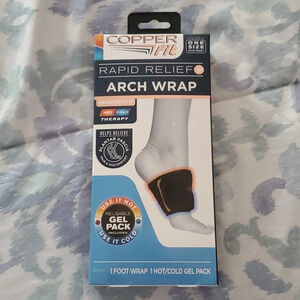 Copper Fit Rapid Relief Arch Wrap Plantar Fascia Pain Hot & Cold Therapy
